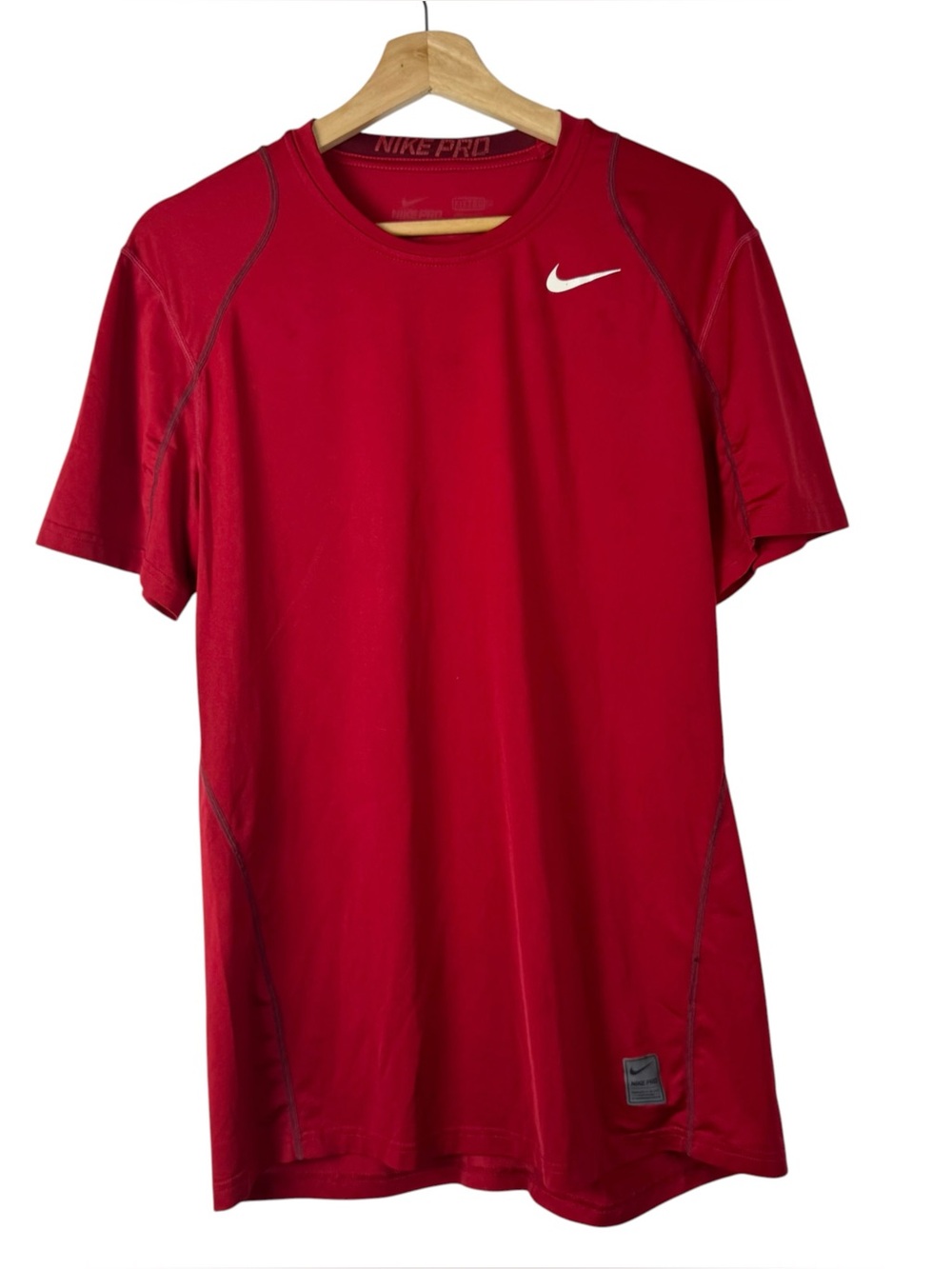 Nike Pro Red Fitted Short Sleeve Athletic Top M